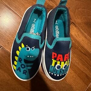 Okie Dokie Kids Roar Monster Slip-On Sneakers - Navy and Teal